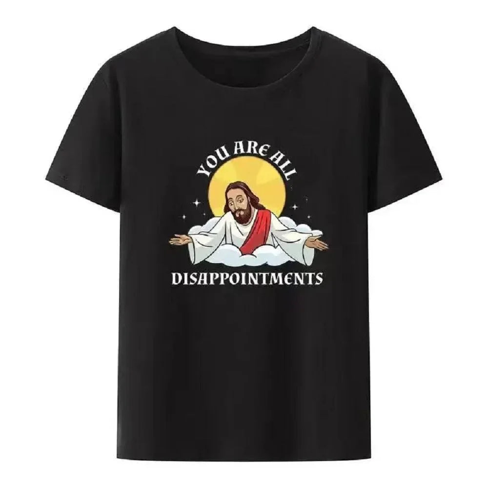 Christian I'll Be Back Funny Jesus Print T Shirt Women Short-Sleeve O-neck Style Streetwear Women's Clothing Aesthetic Clothes