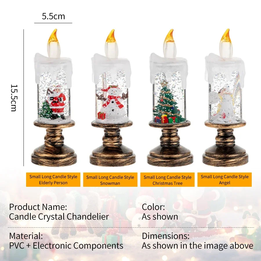 Creative Flameless LED Candle Light Christmas Room Decoration Candle Light Gift Battery Powered Candlestick Lamp Ornaments Light