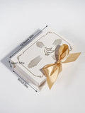 Christian baptism gift box, gold and silver ribbons, a dove in the cross pattern, baptism candy box, sacred baptism