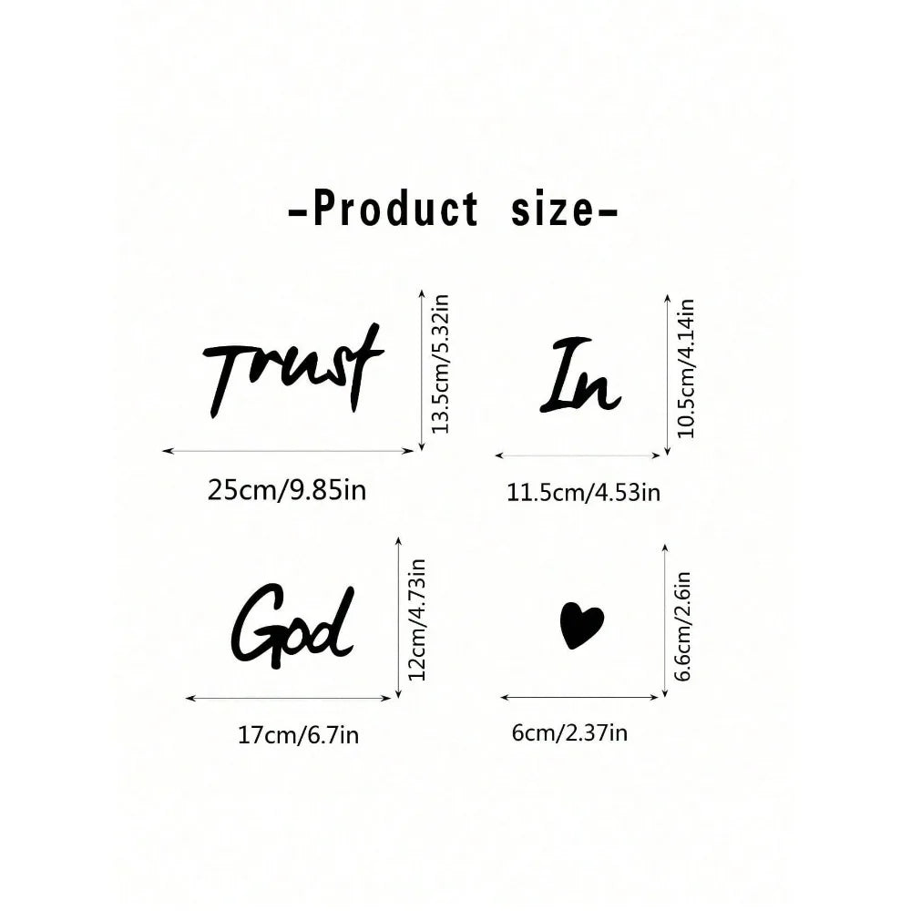 3pc Inspiring "Trust In God" Metal Decor - Christian Faith Wall Art, Novelty Housewarming Gift 2024/2025