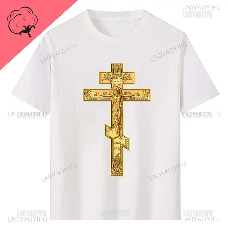 Jesus Christ Pantocrator Icon Sinai Orthodox Christian Man Gift Printed T-Shirt Summer Women Short Sleeve O-Neck Unisex T Shirt