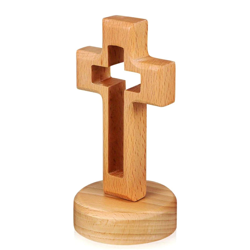 Handcrafted Wooden Jesus Crucifix, Religious Christian Church Ornament, Perfect as Holy Gift or Table Decor