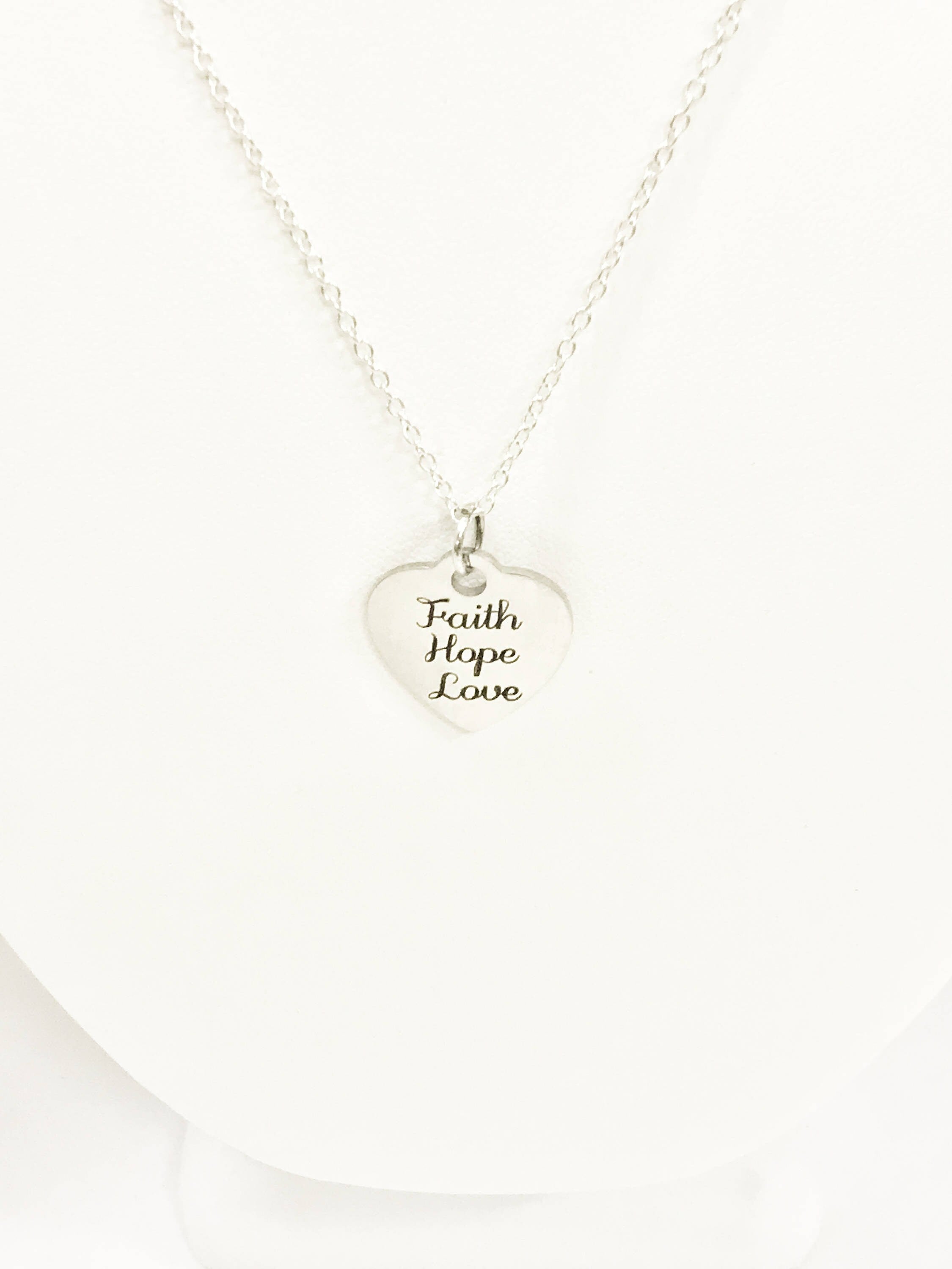 Christian Necklace, Faith Hope Love Necklace, Christian Gifts, Christian Jewelry, 1 Cor 13 Necklace, Christian Valentine Gift, Daughter Gift
