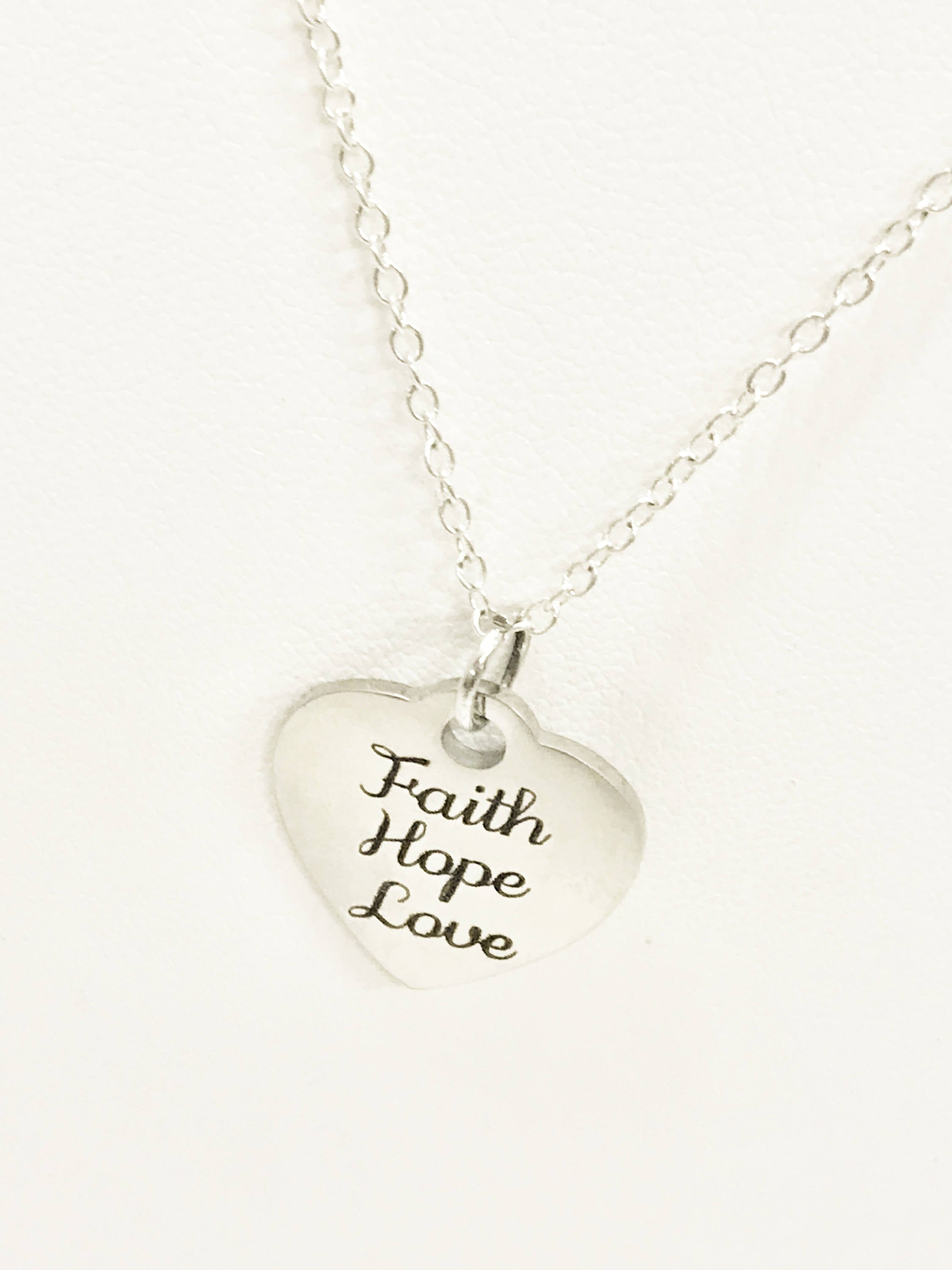 Christian Necklace, Faith Hope Love Necklace, Christian Gifts, Christian Jewelry, 1 Cor 13 Necklace, Christian Valentine Gift, Daughter Gift