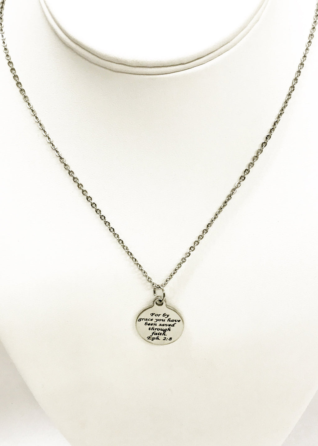 Christian Jewelry, Christian Gifts, Christian Necklace, Bible Verse Jewelry, Saved By Grace Through Faith Jewelry Necklace, Bible Verse Gift