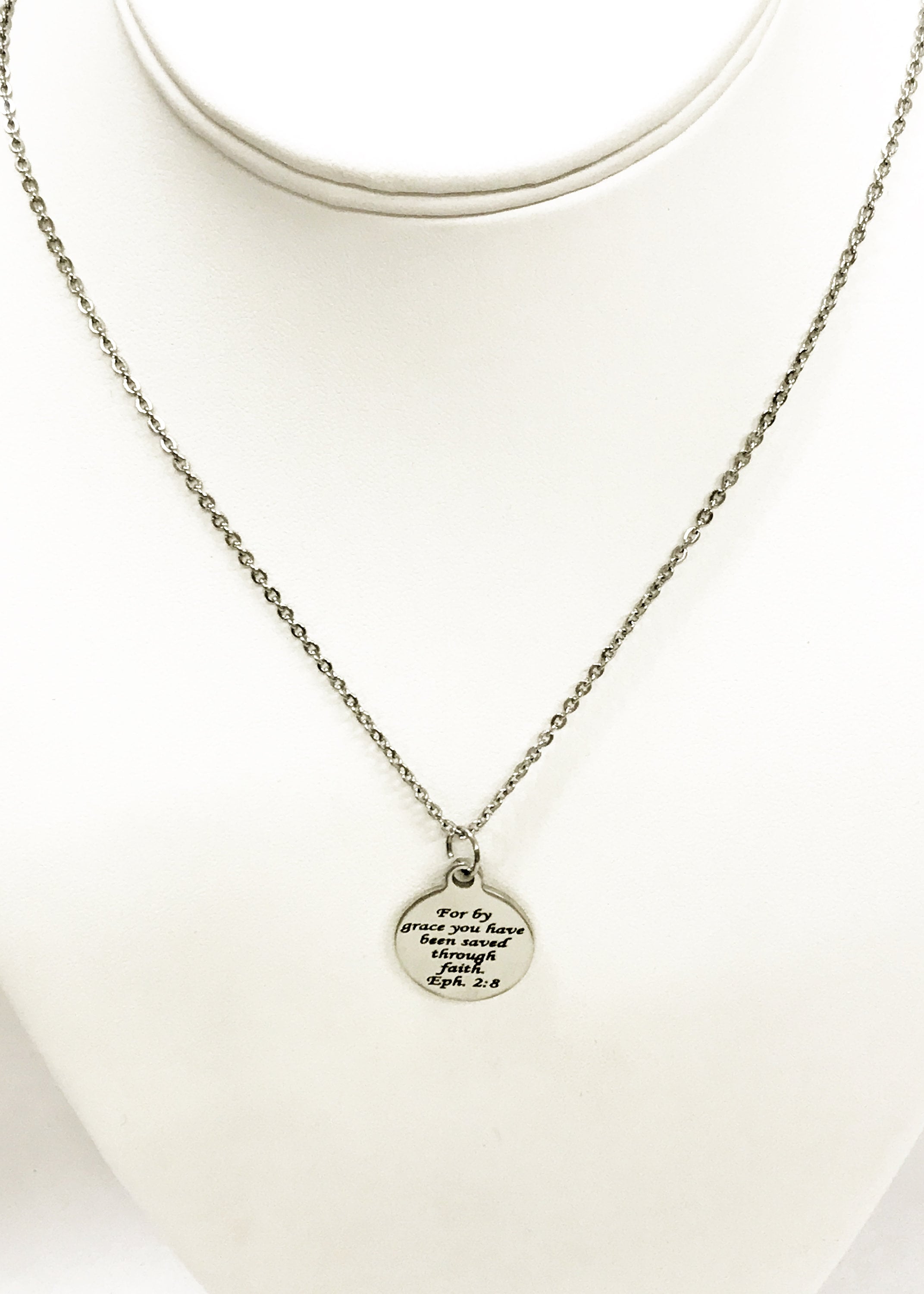 Christian Jewelry, Christian Gifts, Christian Necklace, Bible Verse Jewelry, Saved By Grace Through Faith Jewelry Necklace, Bible Verse Gift