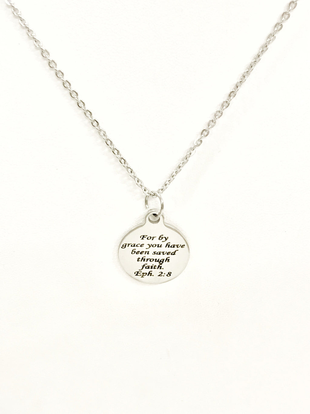Christian Jewelry, Christian Gifts, Christian Necklace, Bible Verse Jewelry, Saved By Grace Through Faith Jewelry Necklace, Bible Verse Gift