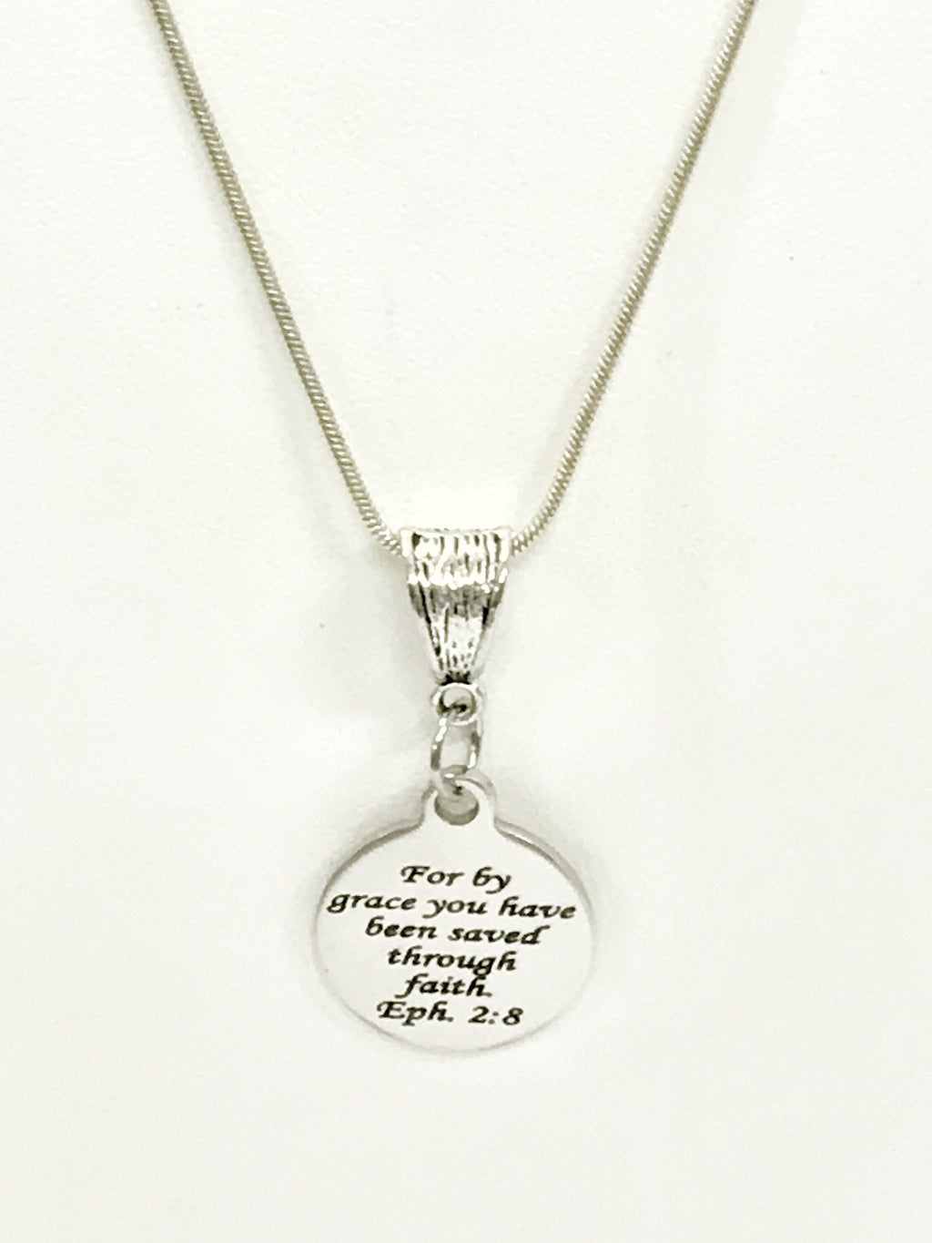 Christian Jewelry, Christian Gift, Christian Necklace, Saved By Grace Through Faith Necklace, Eph 2 8 Scripture Jewelry, Bible Verse Jewelry