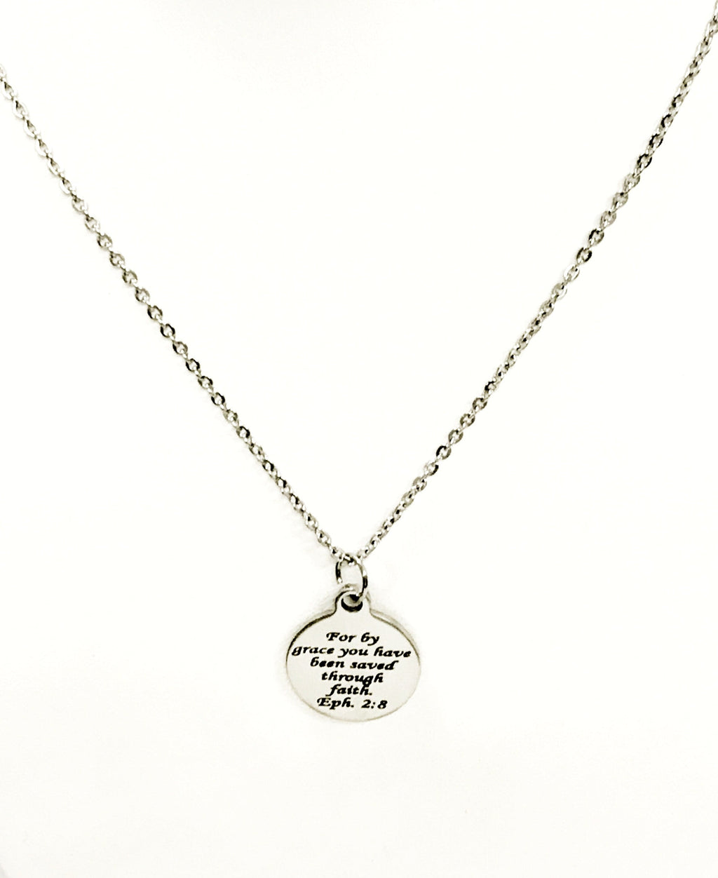 Christian Jewelry, Christian Gifts, Christian Necklace, Bible Verse Jewelry, Saved By Grace Through Faith Jewelry Necklace, Bible Verse Gift