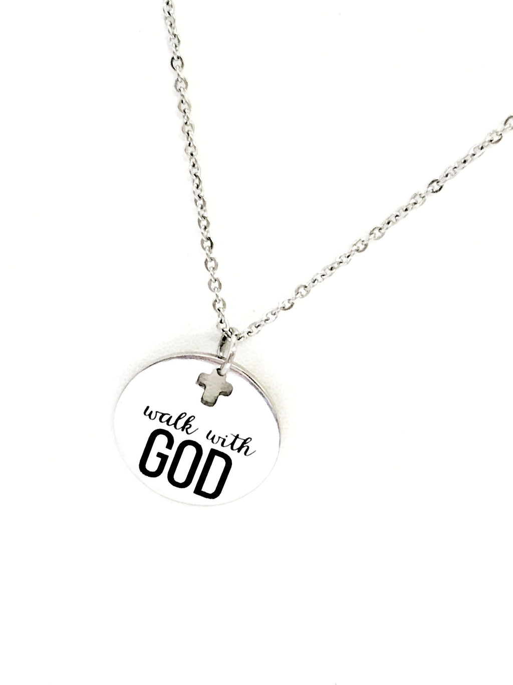 Christian Jewelry, Walk With God Necklace, Christian Necklace, Walk With God Jewelry, Christian Gifts, Cross Pendant, Pendant Necklace Gift