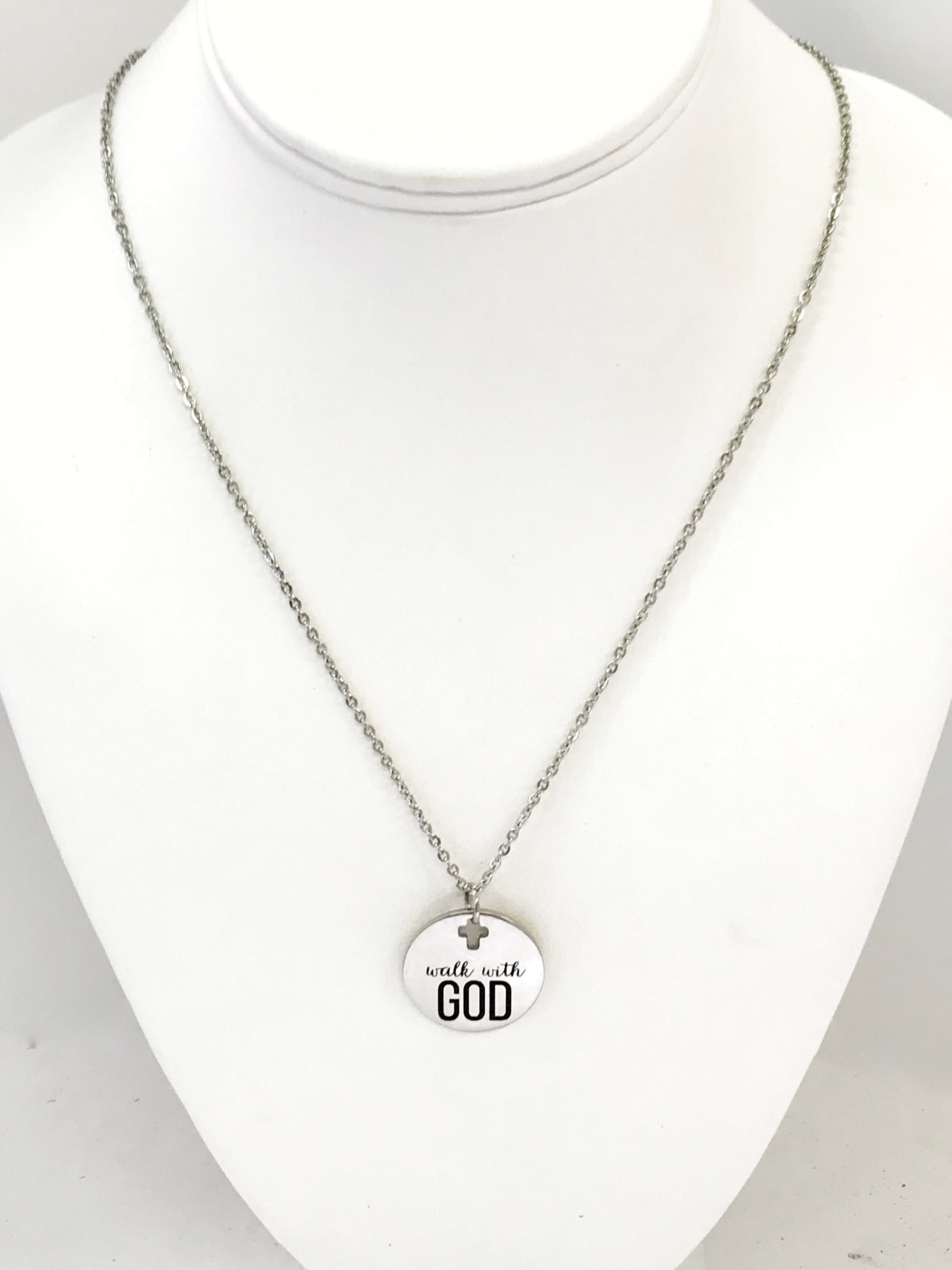Christian Jewelry, Walk With God Necklace, Christian Necklace, Walk With God Jewelry, Christian Gifts, Cross Pendant, Pendant Necklace Gift