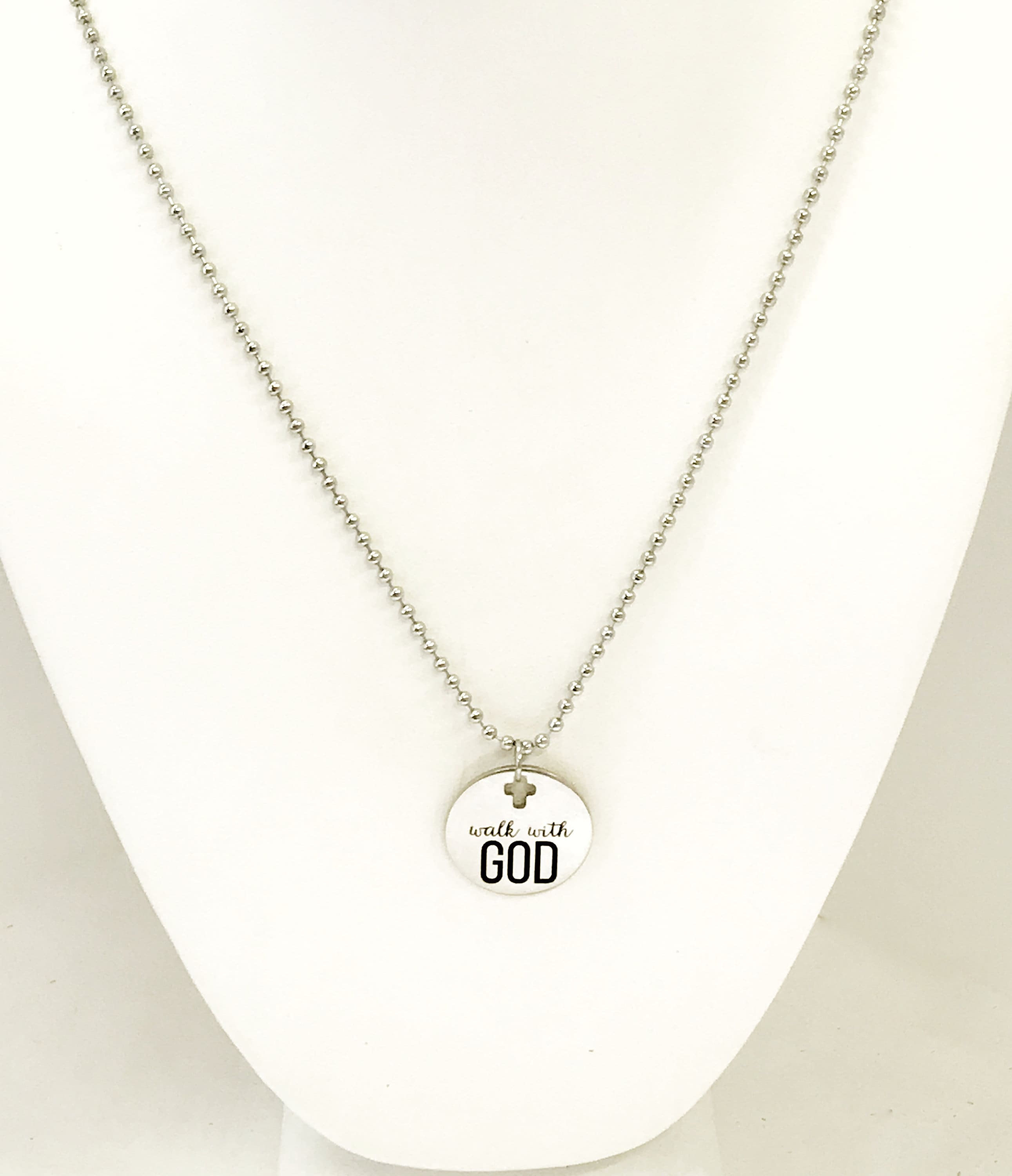 Christian Necklace, Necklace For Him, Walk With God Necklace, Christian Gift, Christian Jewelry, Scripture Gift, Religious Gift For Him