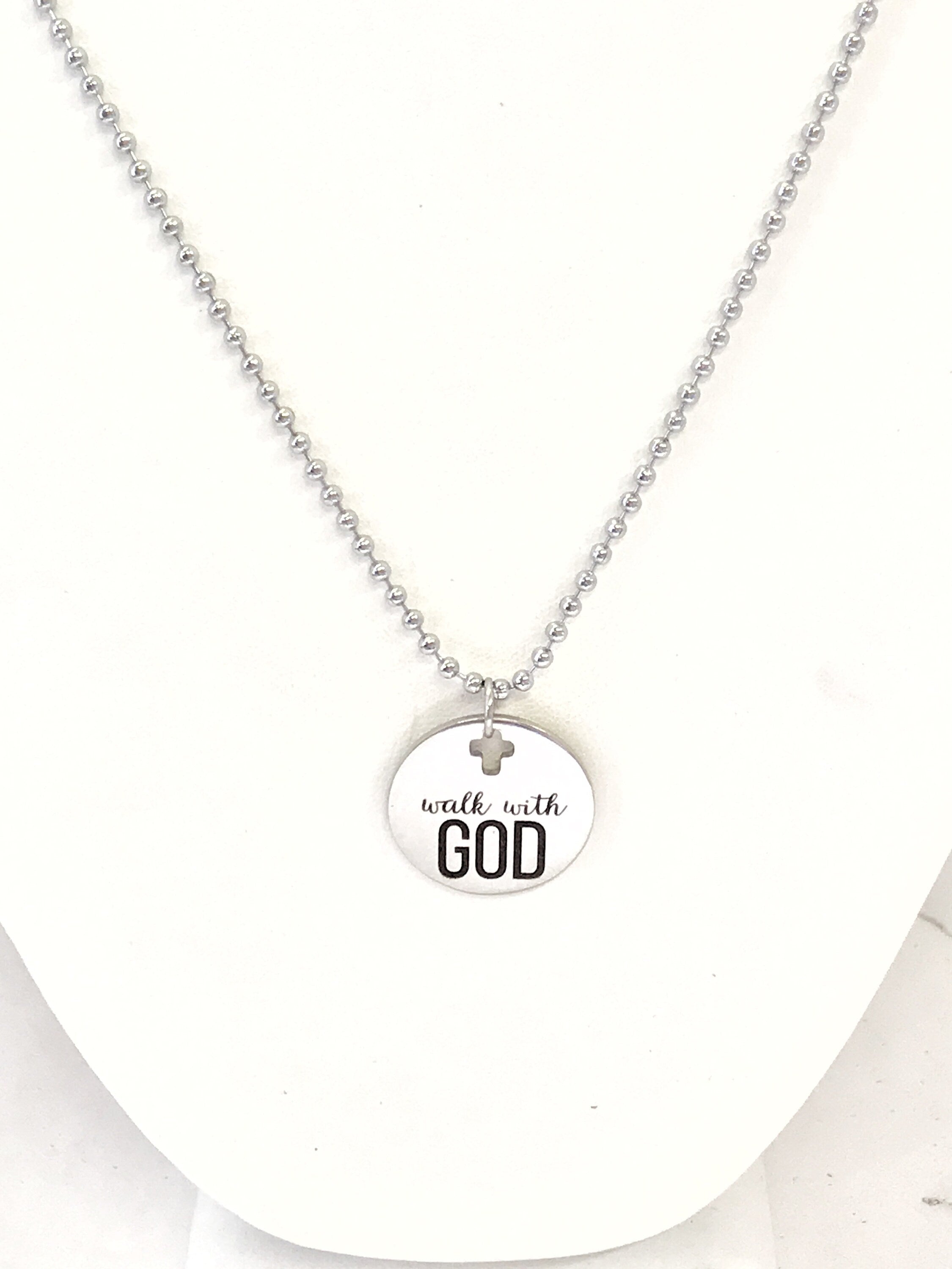 Christian Necklace, Necklace For Him, Walk With God Necklace, Christian Gift, Christian Jewelry, Scripture Gift, Religious Gift For Him