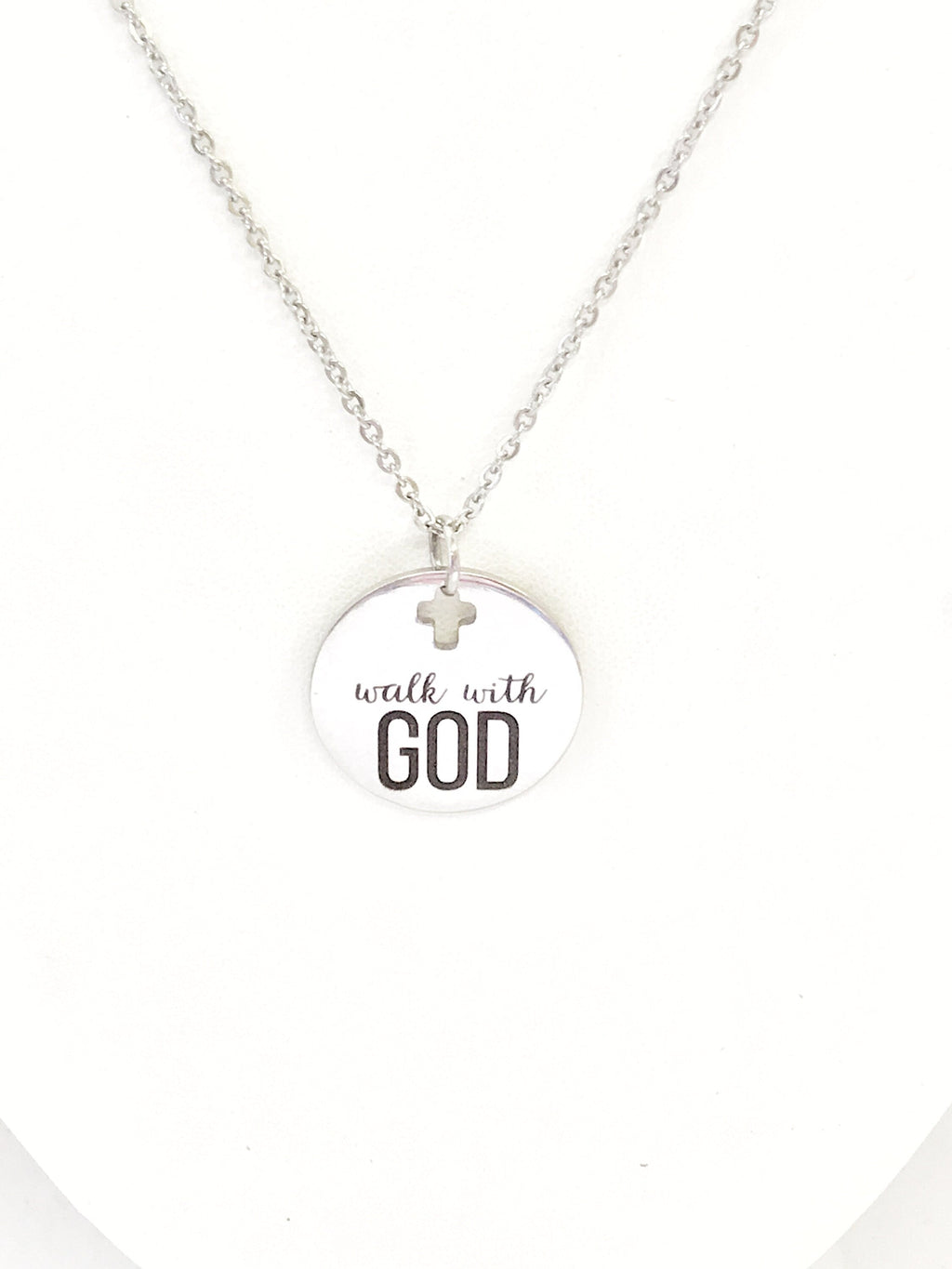 Christian Jewelry, Walk With God Necklace, Christian Necklace, Walk With God Jewelry, Christian Gifts, Cross Pendant, Pendant Necklace Gift