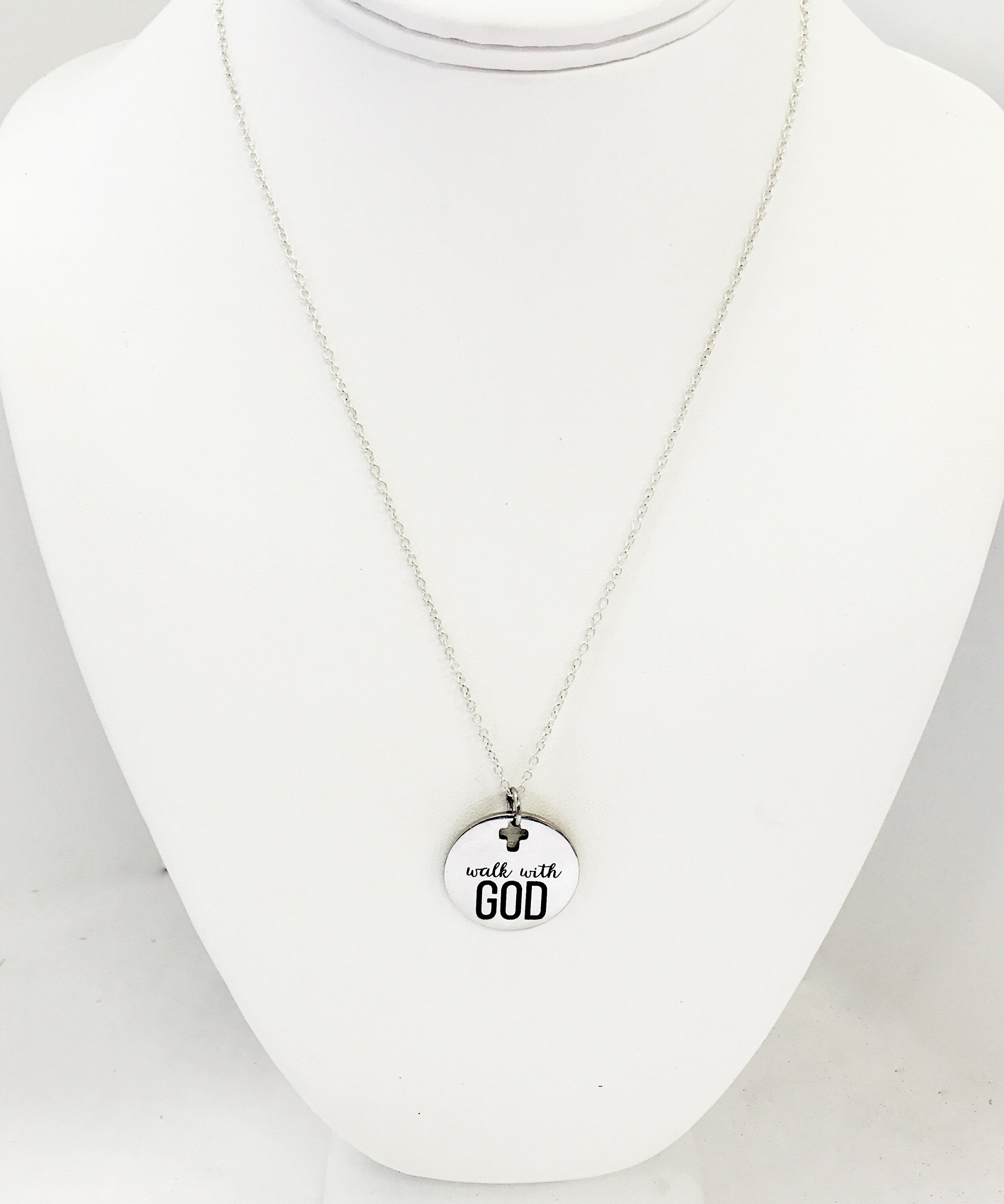 Christian Jewelry, Walk With God Necklace, Christian Necklace, Scripture Jewelry, Christian Gift, Religious Jewelry, Cross Pendant Necklace