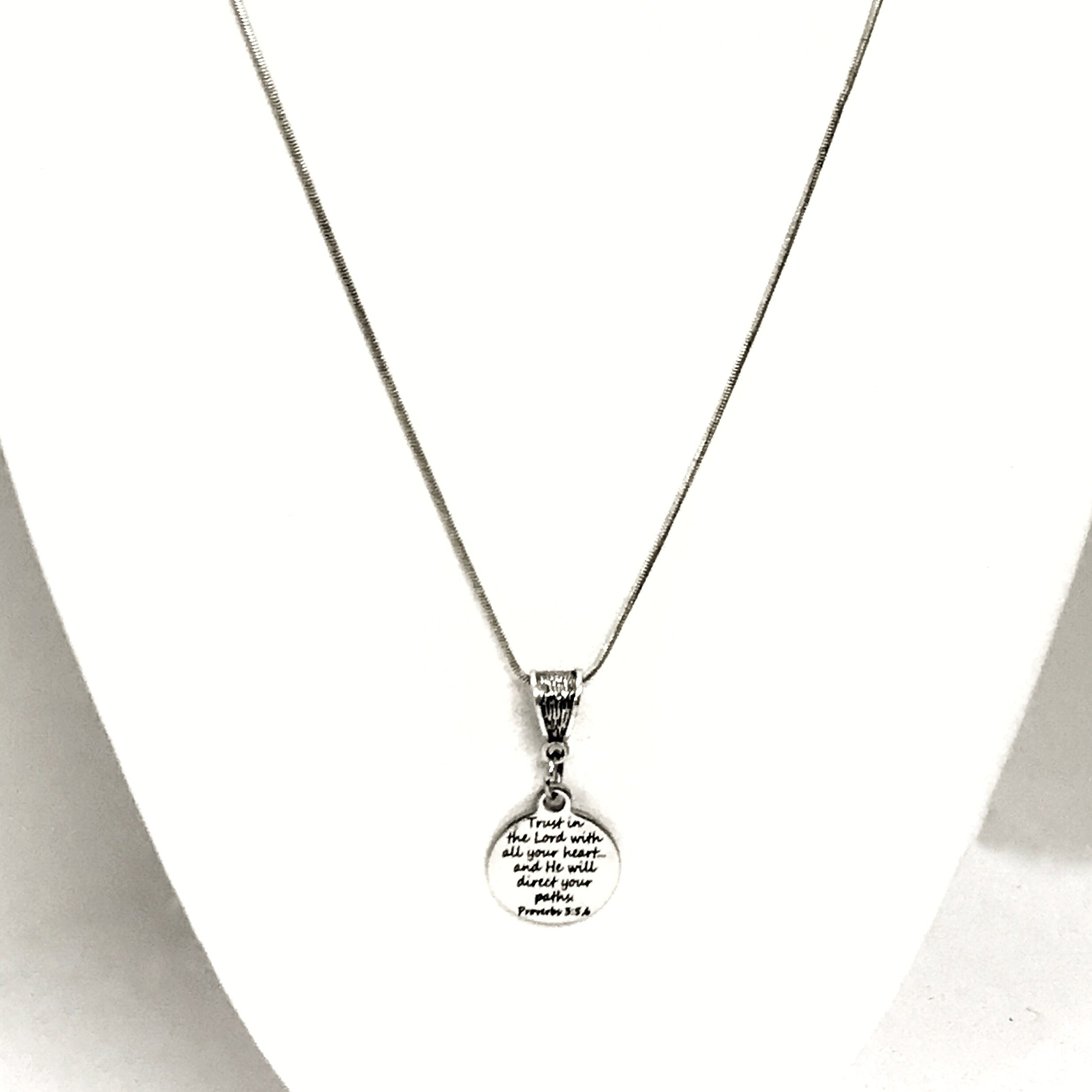 Christian Necklace, Trust In The Lord With All Your Heart Necklace, Christian Gift, Christian Jewelry, Scripture Gift, The Lord Will Direct