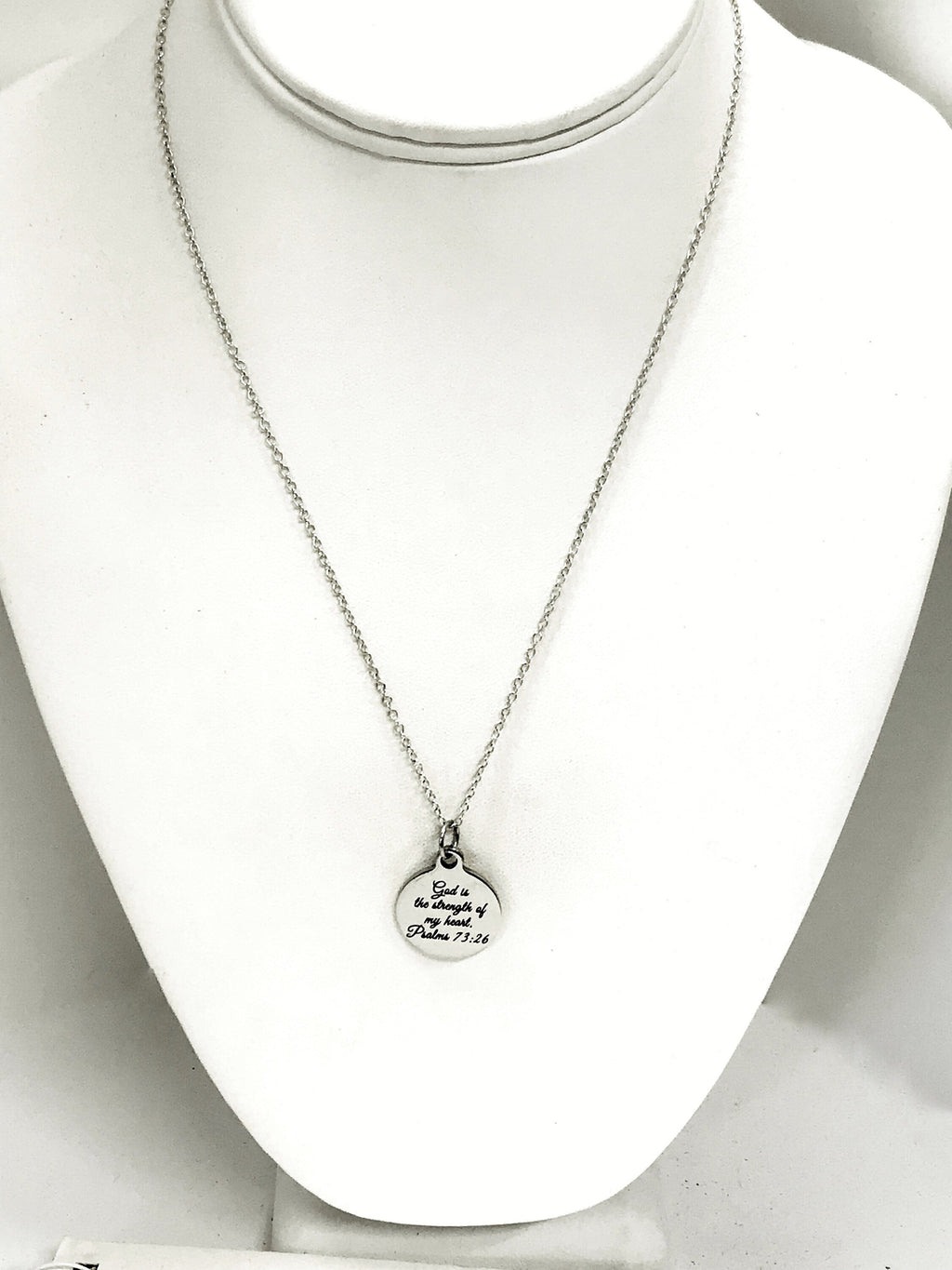 Christian Jewelry, God Is The Strength Of My Heart Necklace, Scripture Jewelry, Christian Gift, Bible Verse Jewelry, Christian Necklace Gift