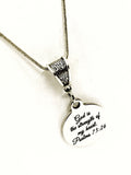 Christian Necklace, God Is The Strength Of My Heart Necklace, Christian Gift, Christian Jewelry, Scripture Necklace, Psalm 73 26 Charm