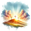 Watercolor Christian Easter Fabric Panel 7
