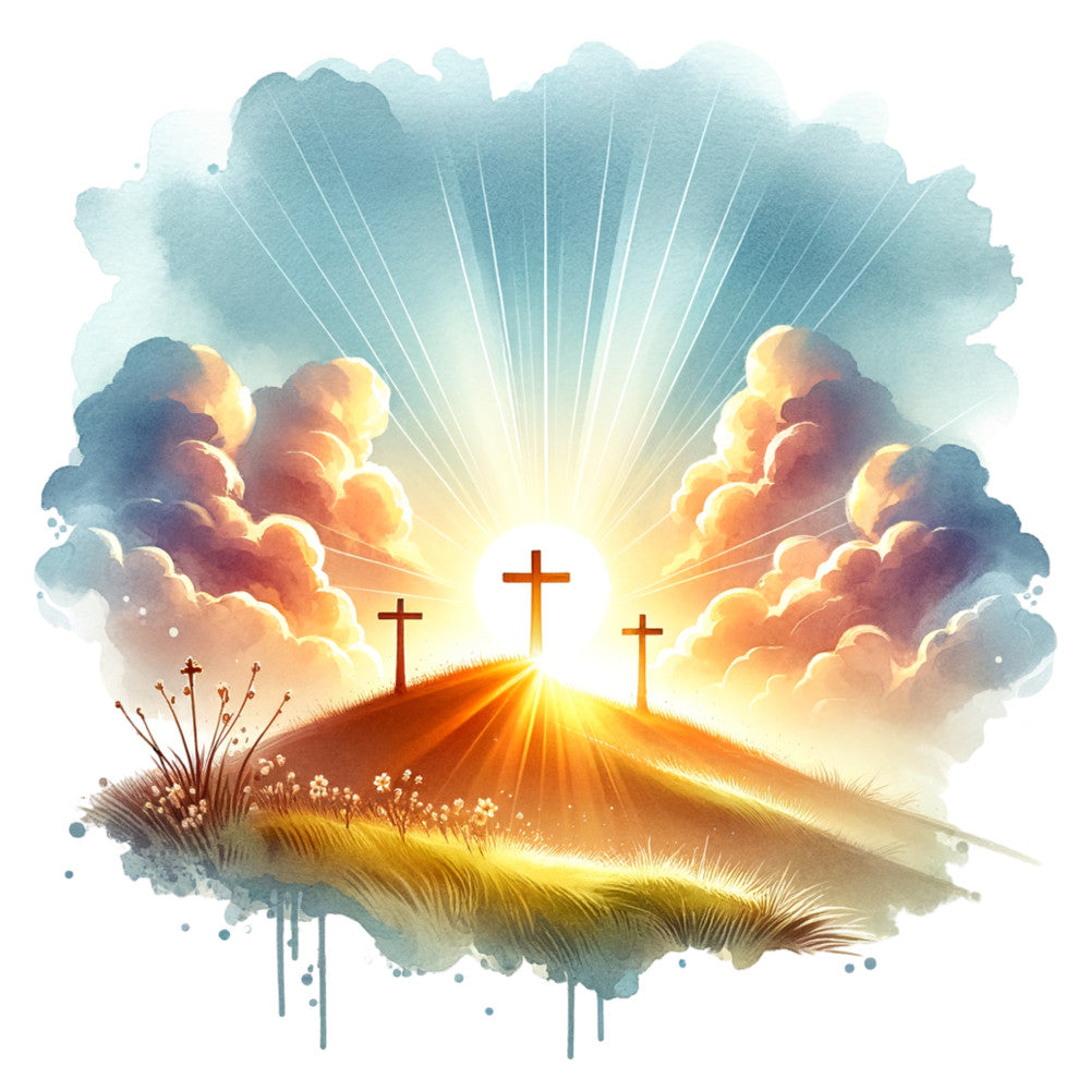 Watercolor Christian Easter Fabric Panel 7